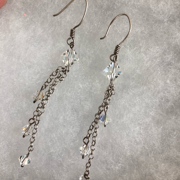 Handmade sterling silver and murano earrings - Picture 2 of 3